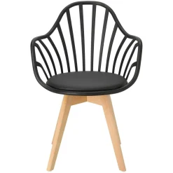 Krzesło Sirena z podłokietnikami czarne