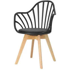 Krzesło Sirena z podłokietnikami czarne