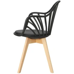 Krzesło Sirena z podłokietnikami czarne
