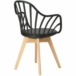 Krzesło Sirena z podłokietnikami czarne