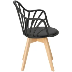 Krzesło Sirena z podłokietnikami czarne