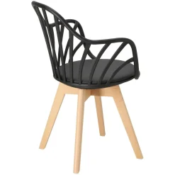 Krzesło Sirena z podłokietnikami czarne