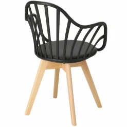 Krzesło Sirena z podłokietnikami czarne