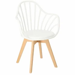 Krzesło Sirena z podłokietnikami białe