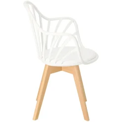 Krzesło Sirena z podłokietnikami białe