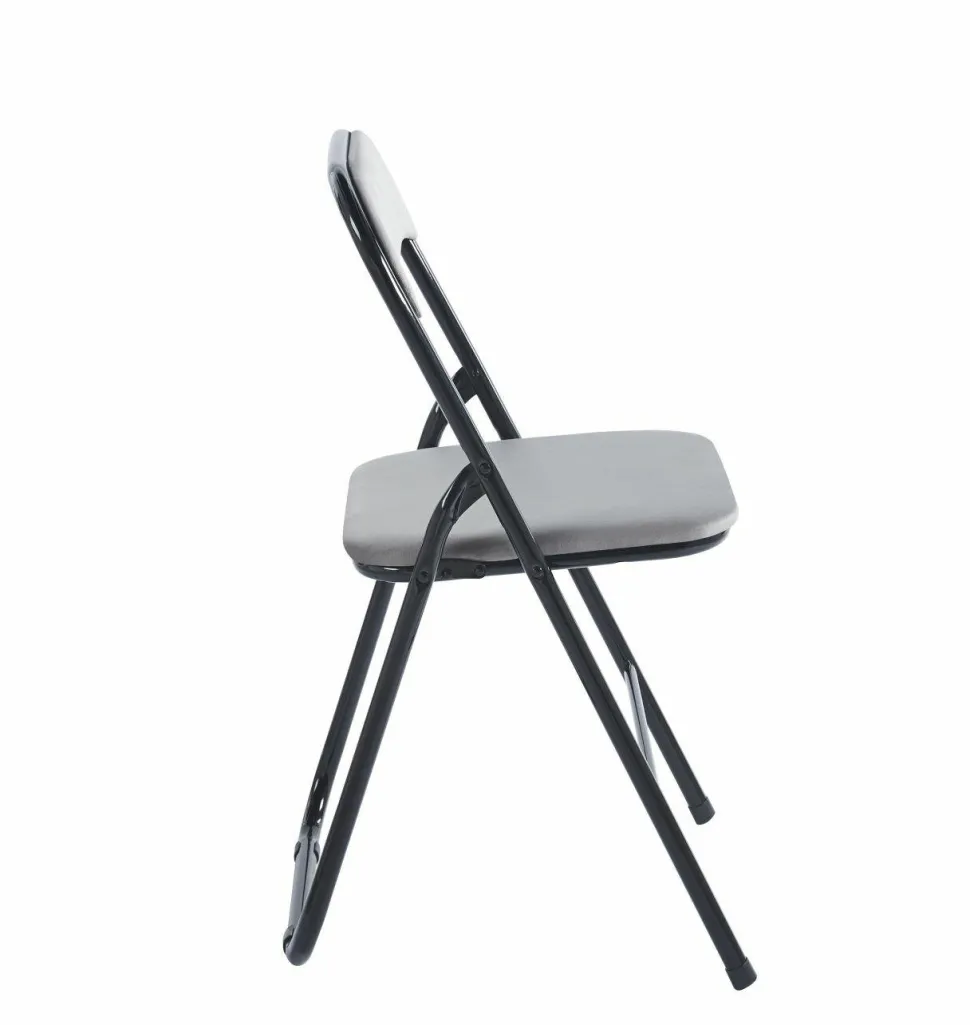 Krzesło składane Amun Velvet szare