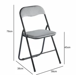 Krzesło składane Amun Velvet szare