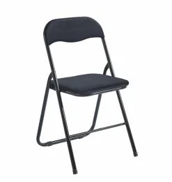 Krzesło składane Amun Velvet czarne