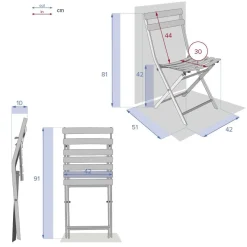 Krzesło składane Greensboro morskie