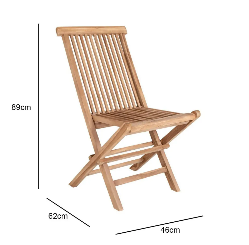 Krzesło składane Toledo z drewna tekowego