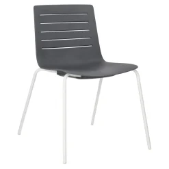 Krzesło Skin 4 szare podstawa biała z tworzywa
