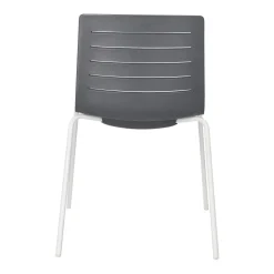 Krzesło Skin 4 szare podstawa biała z tworzywa