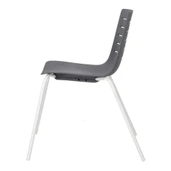 Krzesło Skin 4 szare podstawa biała z tworzywa