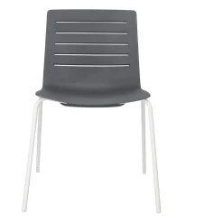 Krzesło Skin 4 szare podstawa biała z tworzywa
