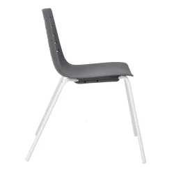 Krzesło Skin 4 szare podstawa biała z tworzywa