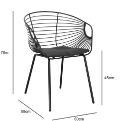 Krzesło Sligo czarne metalowe