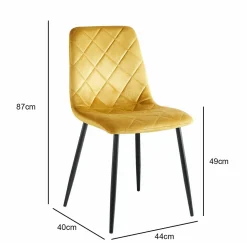 Krzesło Solito Velvet musztardowe