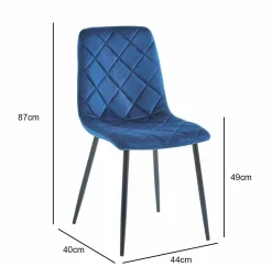 Krzesło Solito Velvet niebieskie