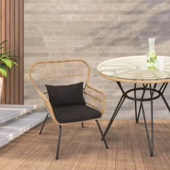 Krzesło Surabaya Arm  czarna poduszka