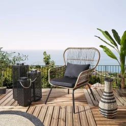 Krzesło Surabaya Arm  czarna poduszka