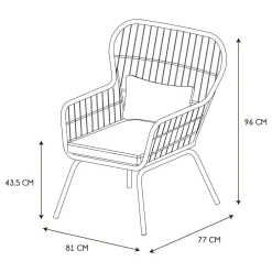 Krzesło Surabaya Arm  czarna poduszka