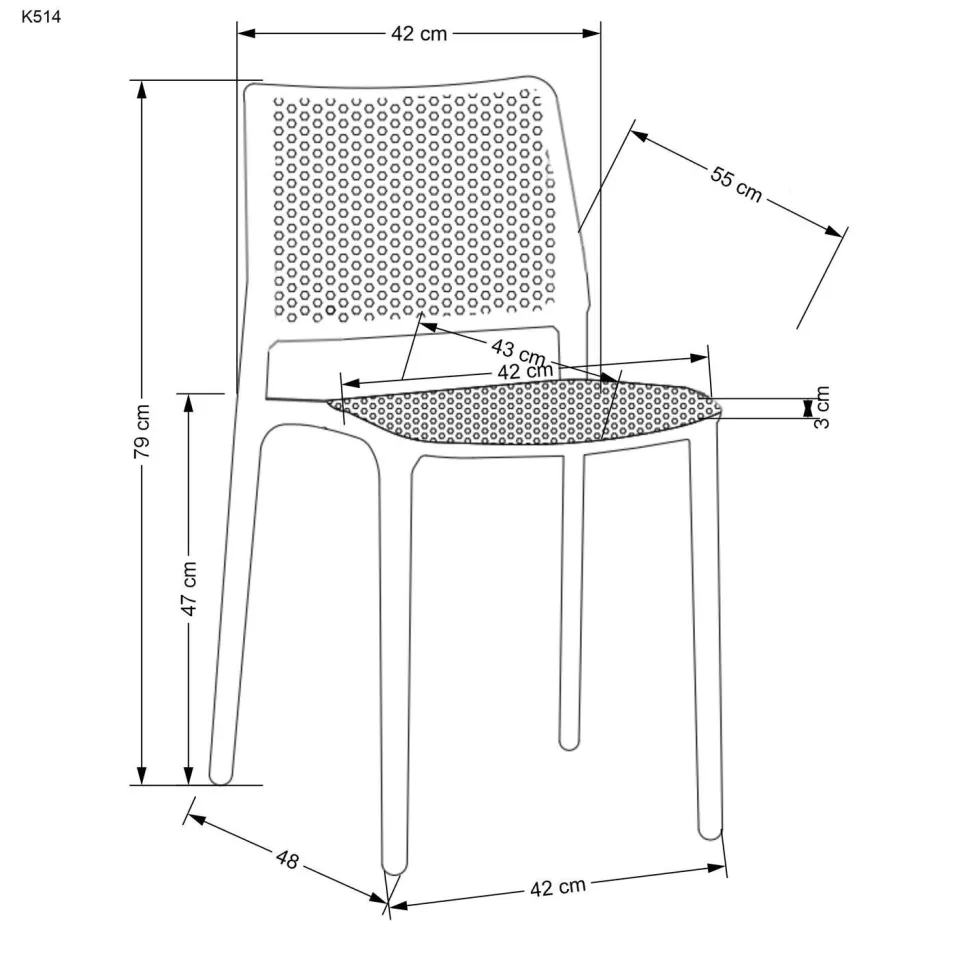 Krzesło Sylie niebieskie