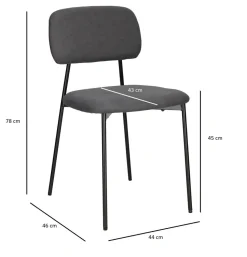 Krzesło tapicerowane Esther szare jasne