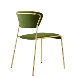 Krzesło tapicerowane Lisa zielony/złoty