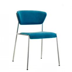 Krzesło tapicerowane Lisa niebieski/chrom