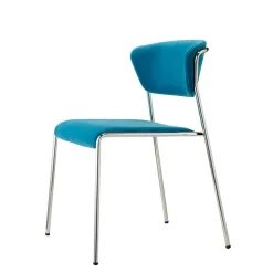 Krzesło tapicerowane Lisa niebieski/chrom