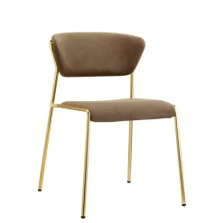 Krzesło tapicerowane Lisa brązowy/złoty
