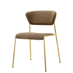 Krzesło tapicerowane Lisa brązowy/złoty
