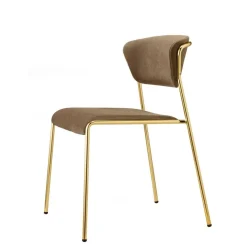 Krzesło tapicerowane Lisa brązowy/złoty