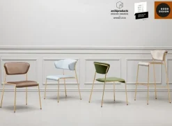 Krzesło tapicerowane Lisa brązowy/złoty