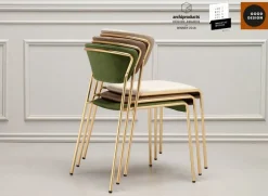 Krzesło tapicerowane Lisa brązowy/złoty