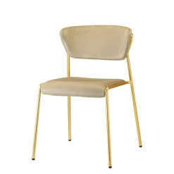 Krzesło tapicerowane Lisa beżowy/złoty