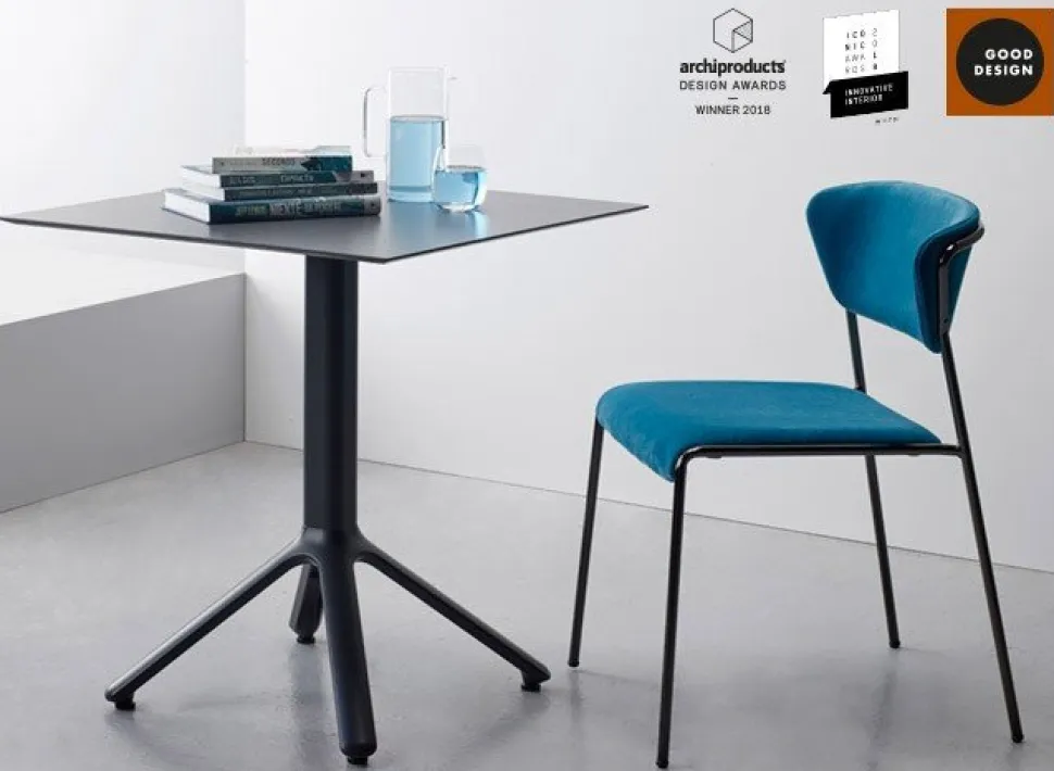 Krzesło tapicerowane Lisa błękitny/czarny