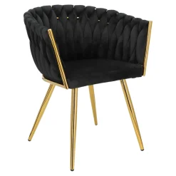 Krzesło Tessa czarne złote nogi