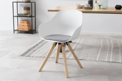 Krzesło Tina Wood białe z tworzywa
