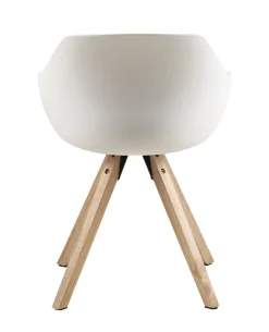Krzesło Tina Wood białe z tworzywa