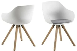 Krzesło Tina Wood białe z tworzywa