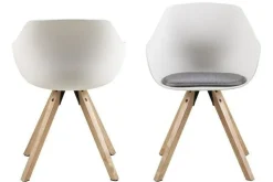 Krzesło Tina Wood białe z tworzywa