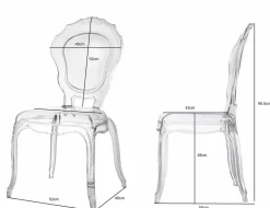 Krzesło transparentne Queen z tworzywa