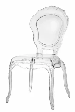 Krzesło transparentne Queen z tworzywa