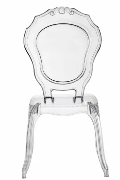 Krzesło transparentne Queen z tworzywa