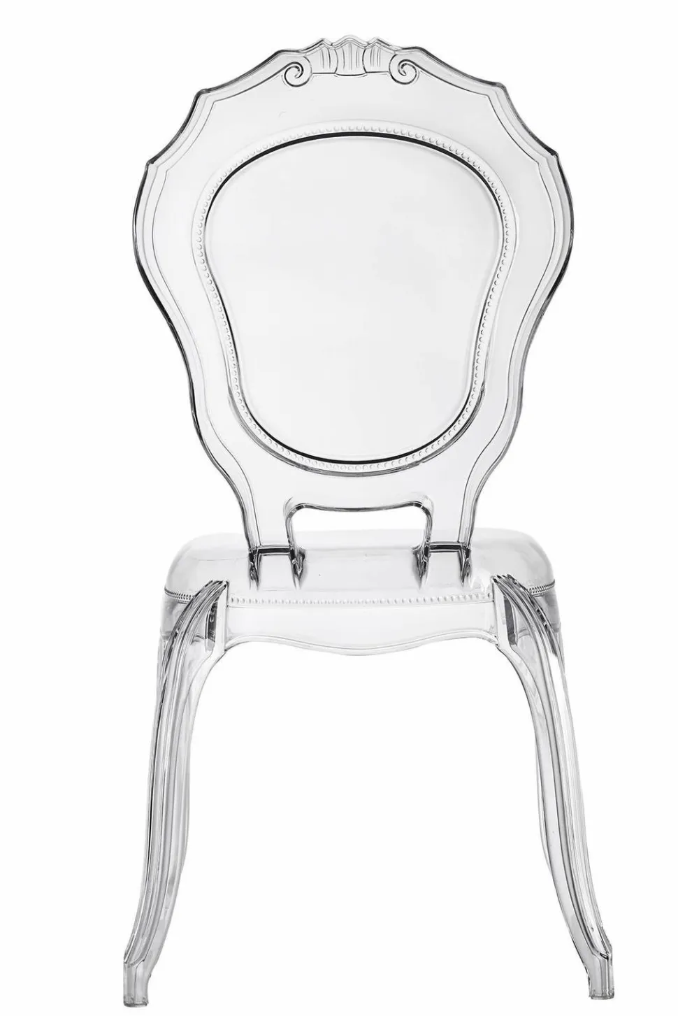 Krzesło transparentne Queen z tworzywa