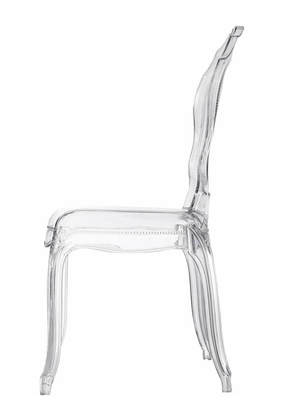 Krzesło transparentne Queen z tworzywa