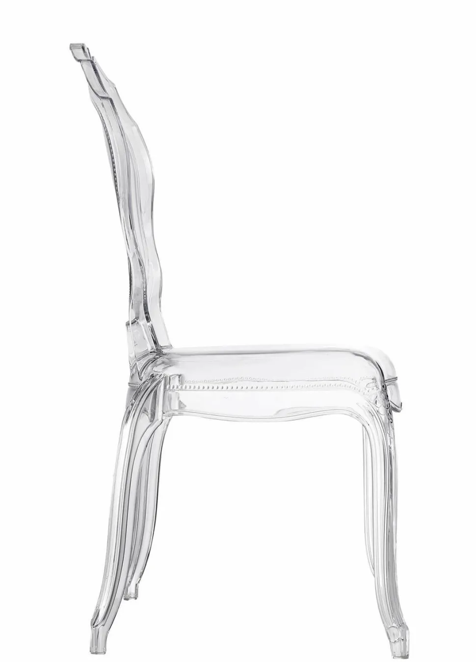 Krzesło transparentne Queen z tworzywa