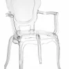 Krzesło transparentne Queen Arm z tworzywa