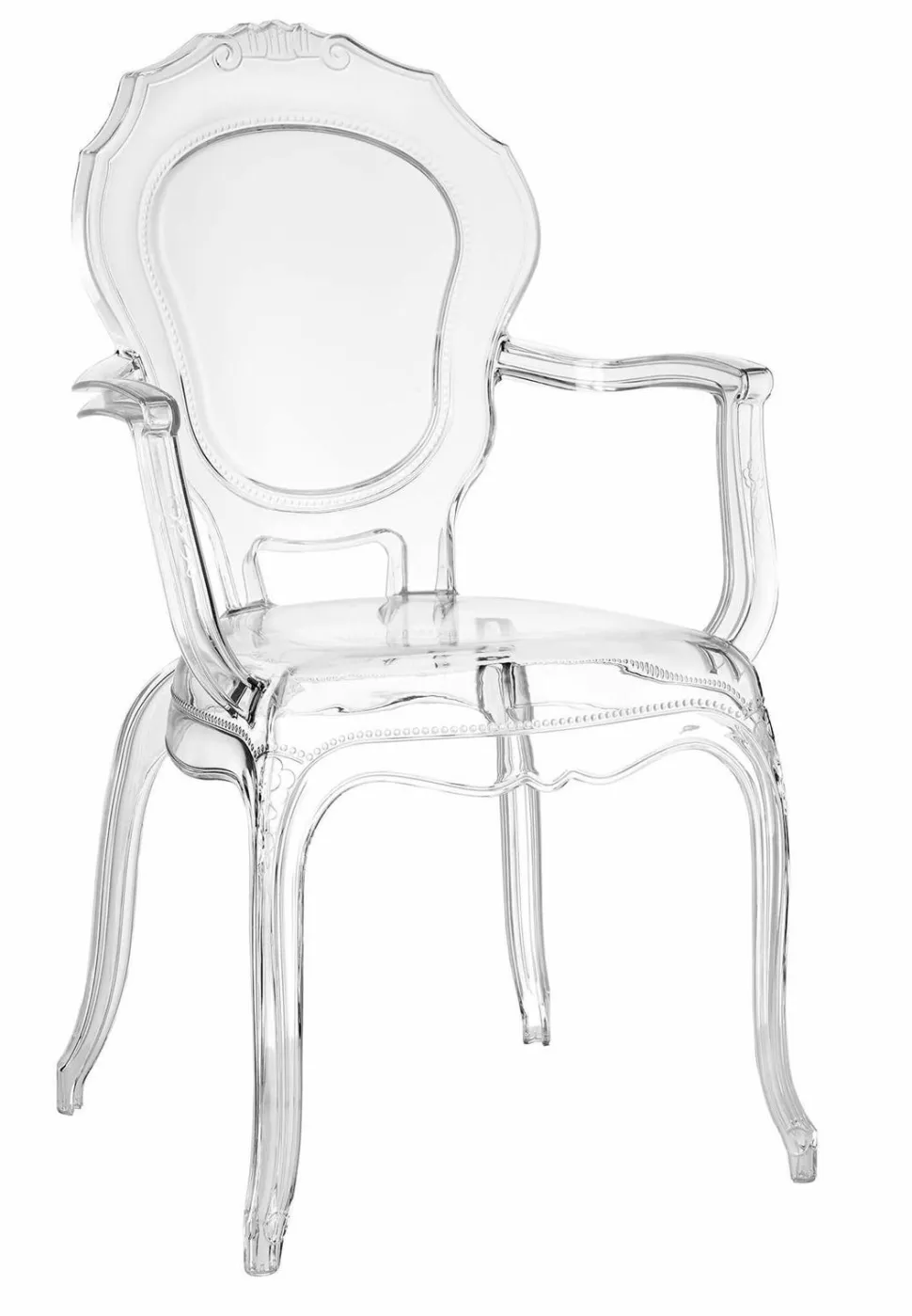 Krzesło transparentne Queen Arm z tworzywa